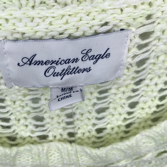 NWT American Eagle M Neon Green Knitted Sweater - Picture 3 of 9